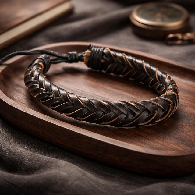 "Braids" - Bracelet en cuir - BC-019