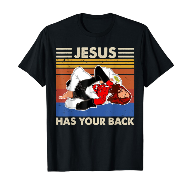 Camisa Jiu Jitsu &quot;Jesus has your back&quot; - Edição Limitada