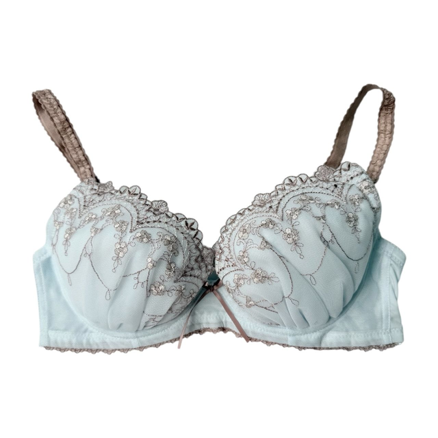 Blue and brown embroidered Japanese Bra UK 32C     