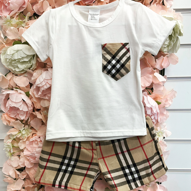 Checked shorts and pocket tee