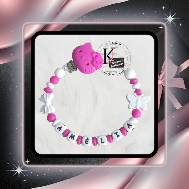 Attache-tétine Hello Kitty