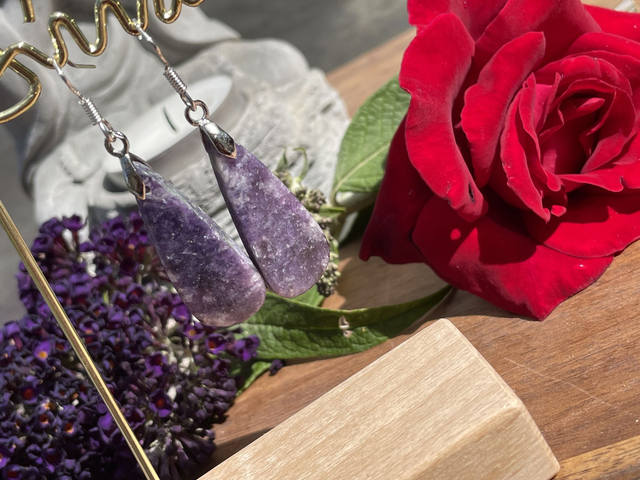 🧚♀️Boucles d'oreilles LEPIDOLITE