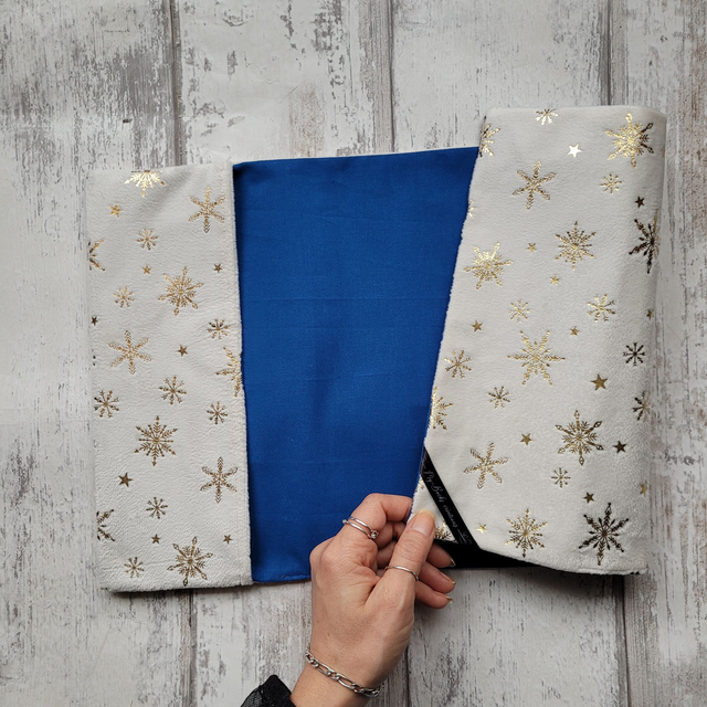 Protège livre slim amovible L - Flocons argentés