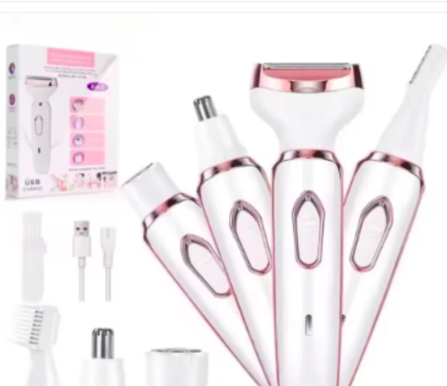 Luxe 4 in 1 scheerapparaat voor dames (rose wit)