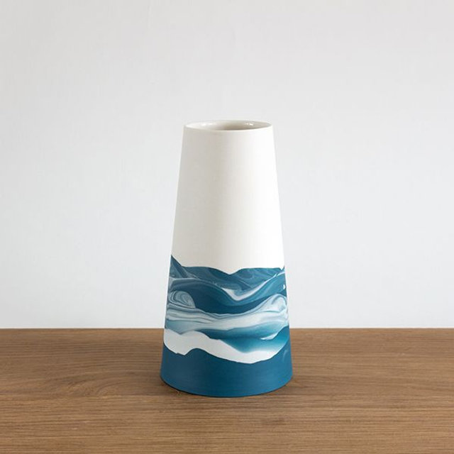 Vase - Moyen - Horizons - Bleu émeraude