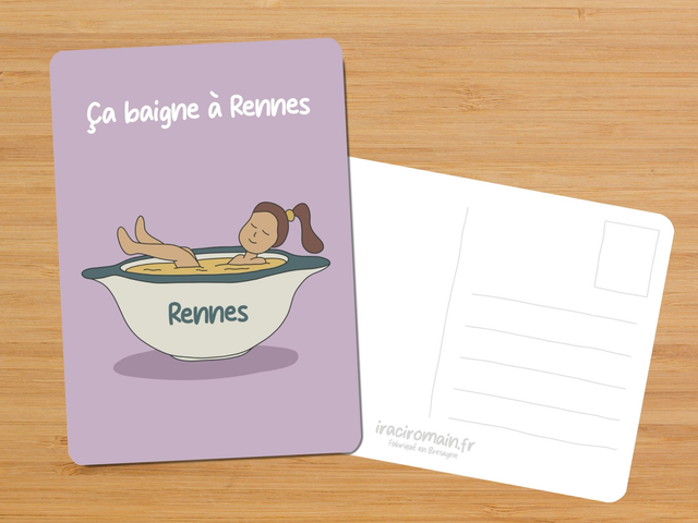 Carte postale " Ça baigne à Rennes "