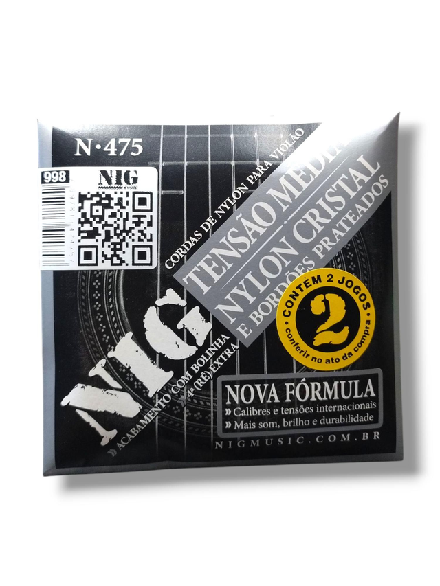 998 - Encordoamento Cordas Violão Nylon Média N475 Nig com 2 jogos