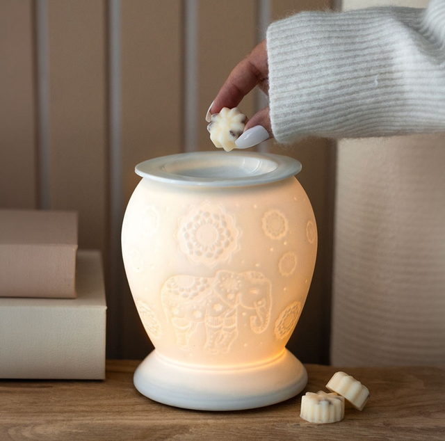 Elephant white ceramic electric oil burner and wax melt