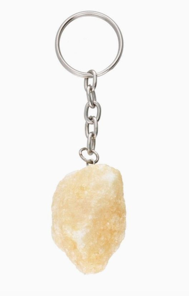 Keltainen kalsiitti- avaimenperä (raakakivi) 