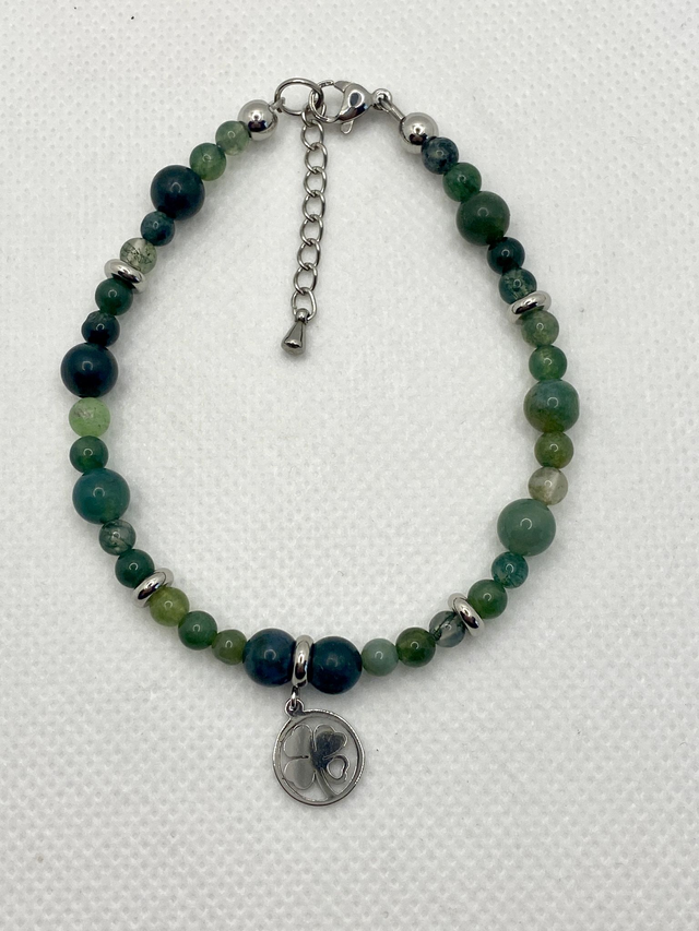 Bracelet en Agate Mousse – Édition spéciale Saint Patrick