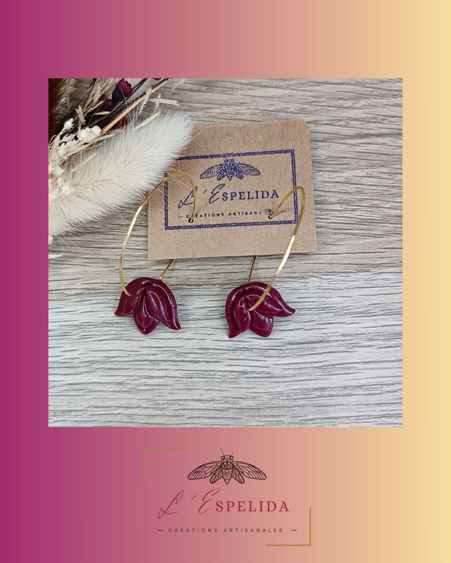 Créoles feuilles pourpres