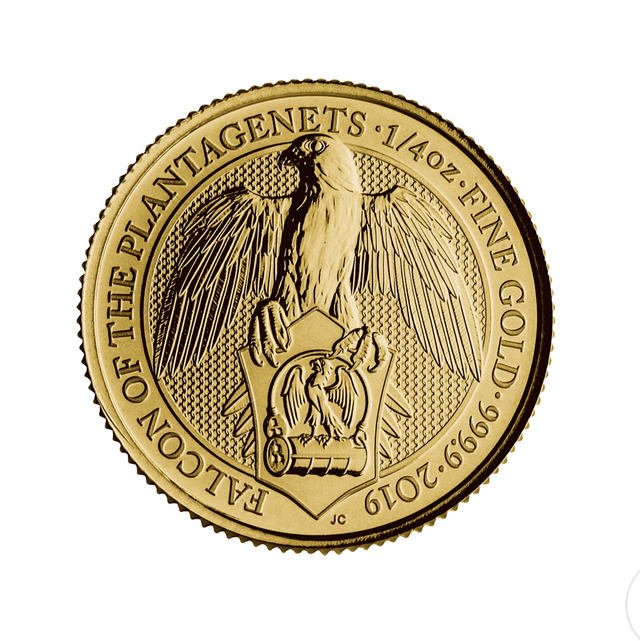 UK 1/4oz Gold Queen's Beast Falcon Coin