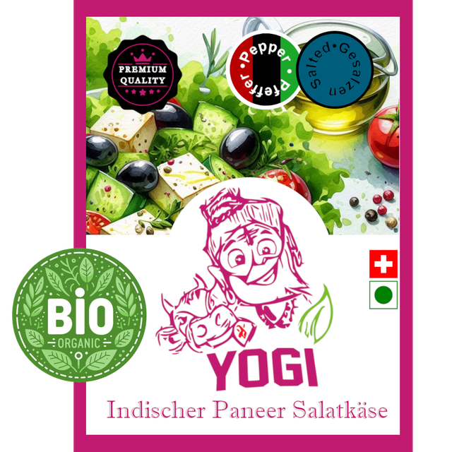 BIO Yogi Paneer - Salatkäse gesalzen mit Pfeffer (200 g)