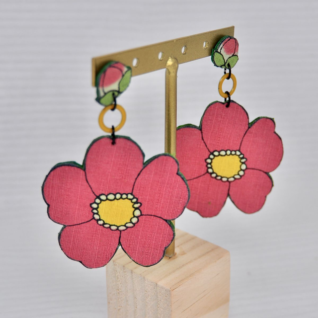 Boucles d'Oreilles POP pendantes Vieux Rose