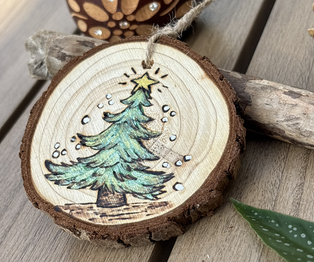 Boule de Noël en bois Sapin de Noël 