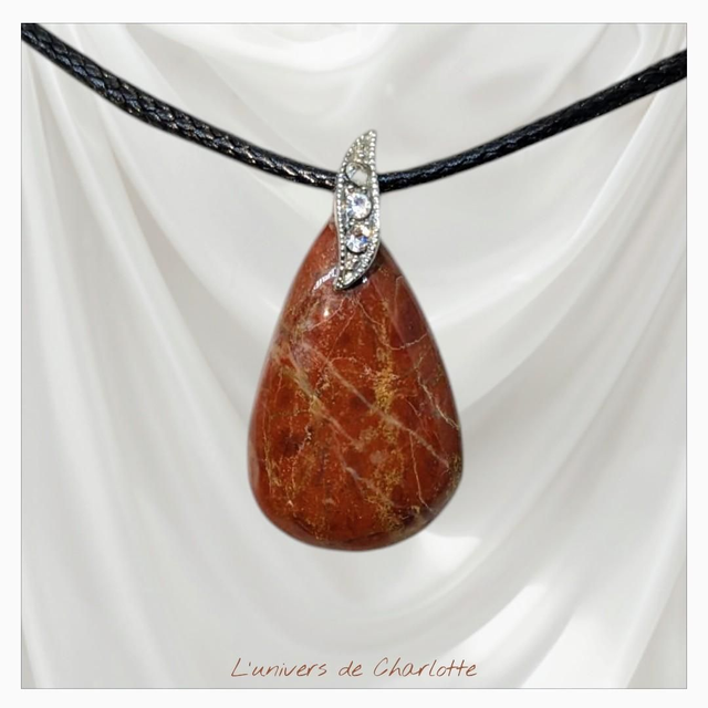Pendentif &quot;Jaspe rouge&quot; PN-073