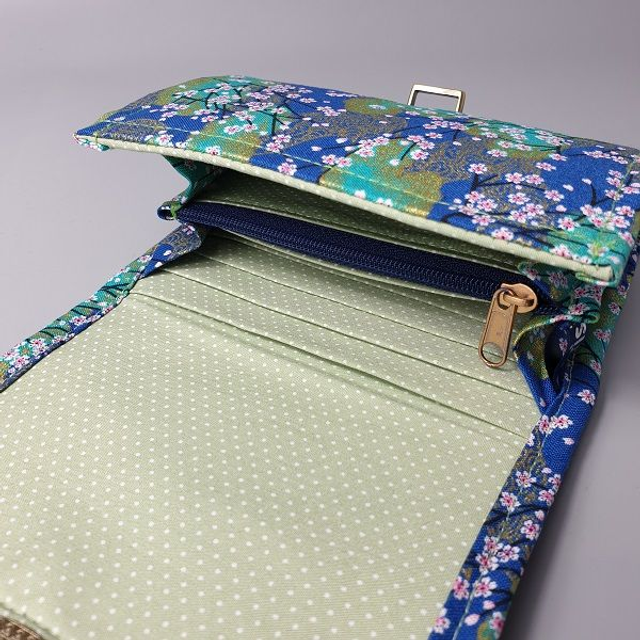 Portefeuille court à fermoir "Akina" turquoise