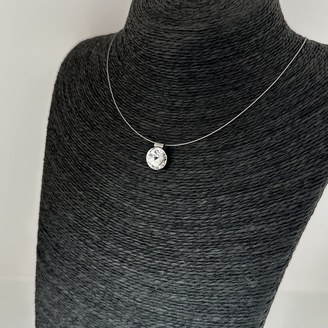 Solitär RIVOLI 12 an Edelstahlreifen, Crystal, klar