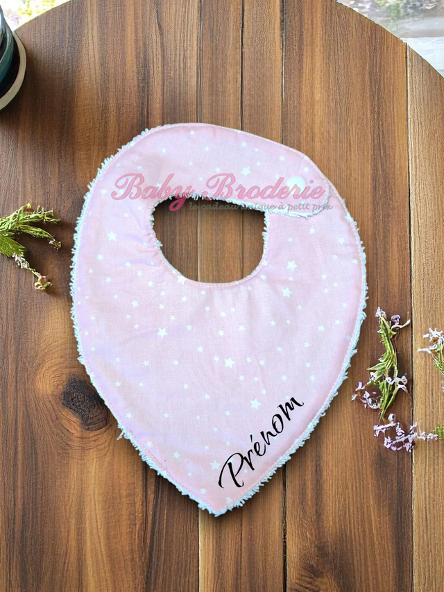 Bandana rose claire à petites étoiles