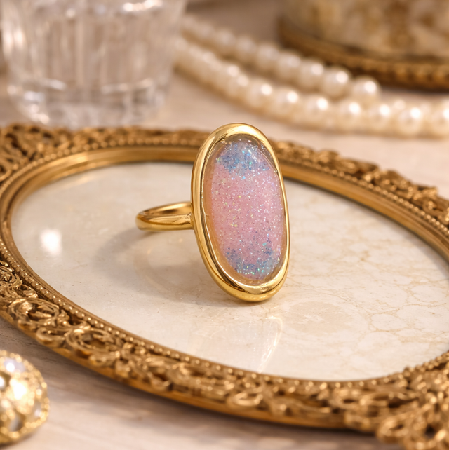 Resin mermaid glitter ring