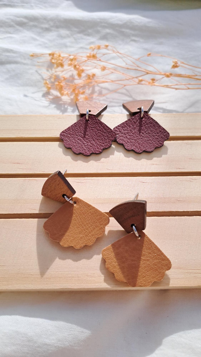 Boucles d'oreilles en matière végétale de pommes 