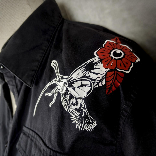 Chemise style Pin up "Hot Rod Lupo" Black