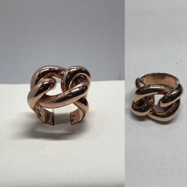 ANELLO NODO ARGENTO ROSSO B522