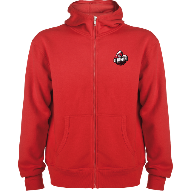 Sweat à capuche zippé Homme Rouge SBBC