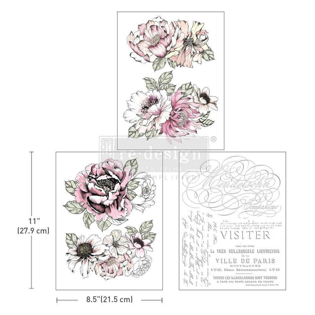 A4 Re-design Decor Transfer - Desert Rose