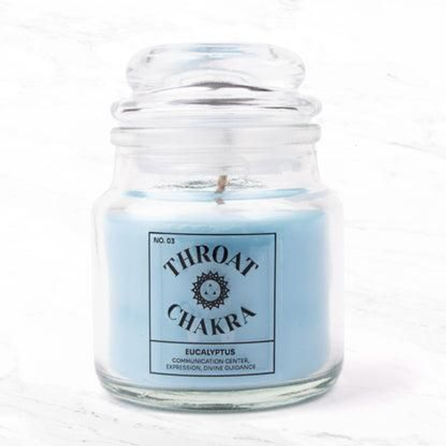 Throat Chakra Soy Wax Candle (Eucalyptus)