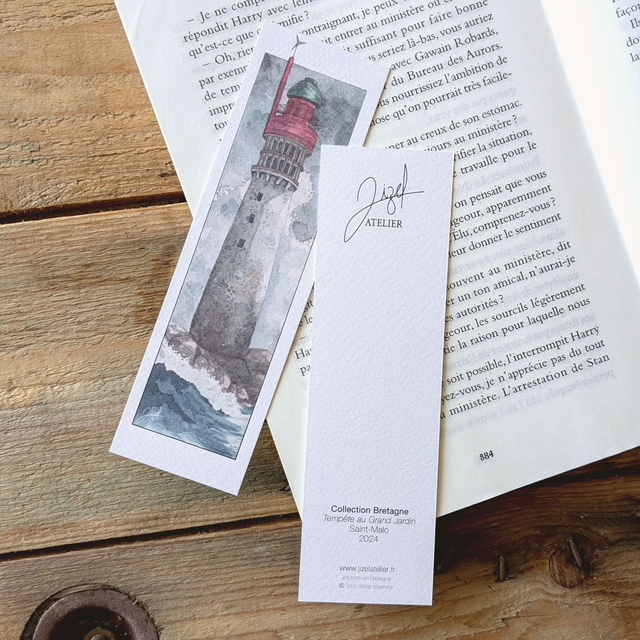 Marque-page - Bretagne - Tempête au Grand Jardin