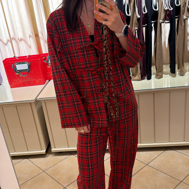 Pigiama tartan rosso