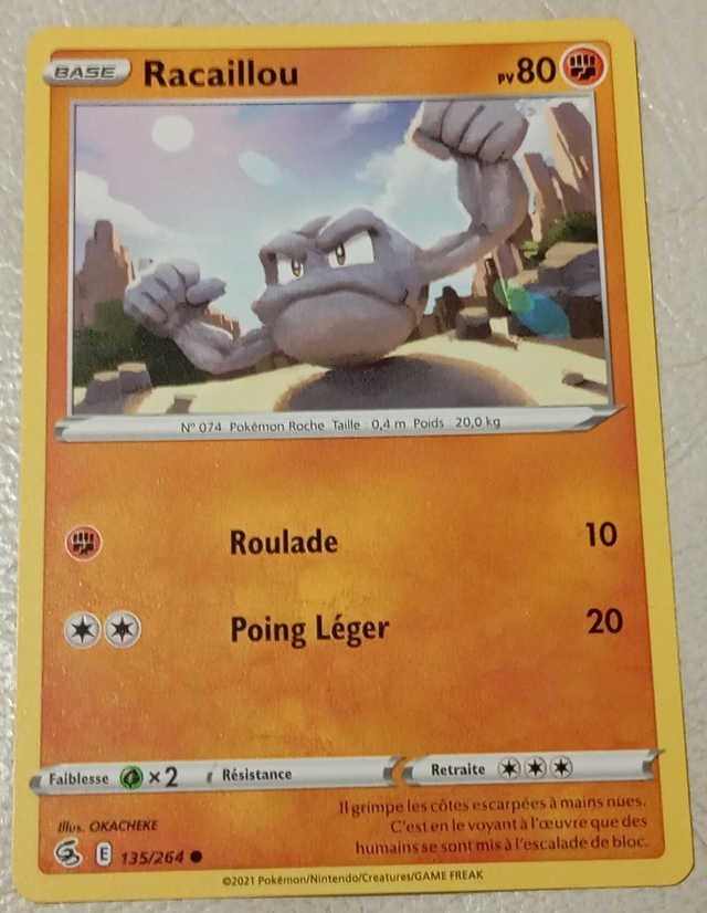 Carte pokémon Racaillou