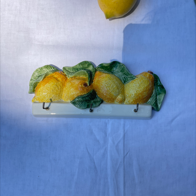 Zitronen Wandhaken Keramik Vintage