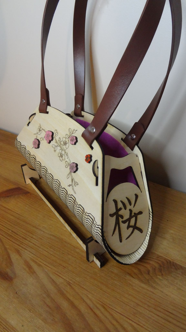 Sac en bois de soirée  Sakura