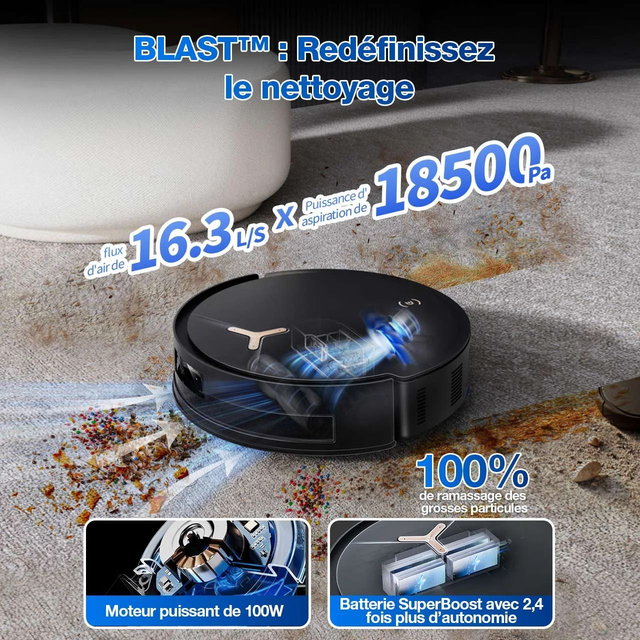 Ecovacs Aspirateur robot T50 MAX PRO OMNI, Deebot, rose