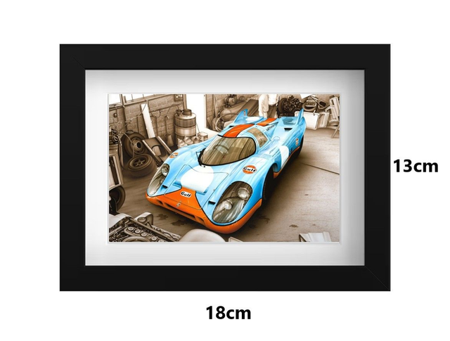 Small Framed Postcard Porsche 917K