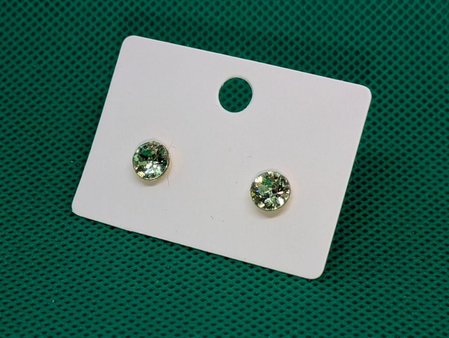 Gold Plated Silver Emerald Green Crystal Studs