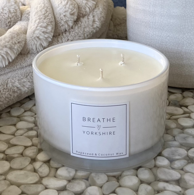 Damson Plum &amp; Vanilla 3 Wick Scented Candle 