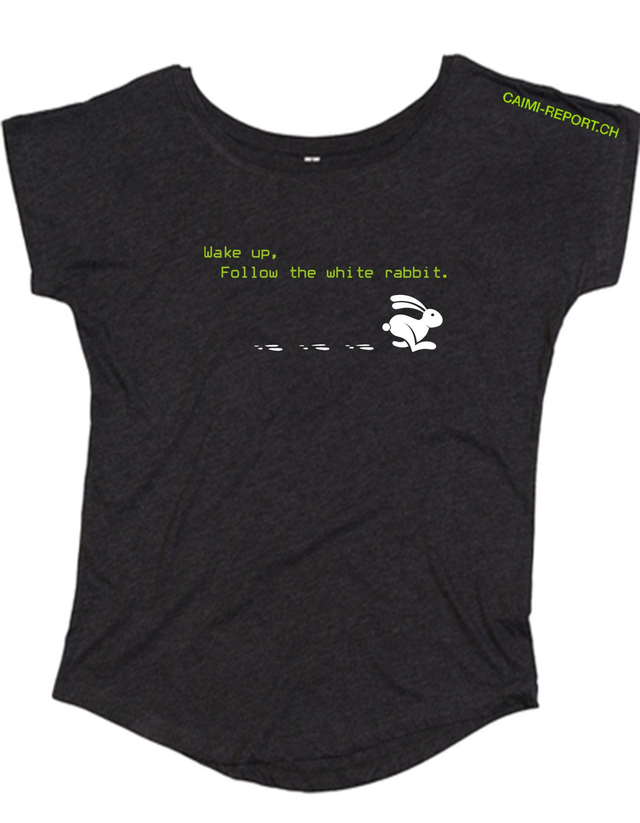 Ladies' Shirt, White Rabbit, Sujet 2, schwarz