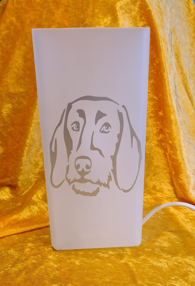 Tischlampe Rauhhaardackel silber