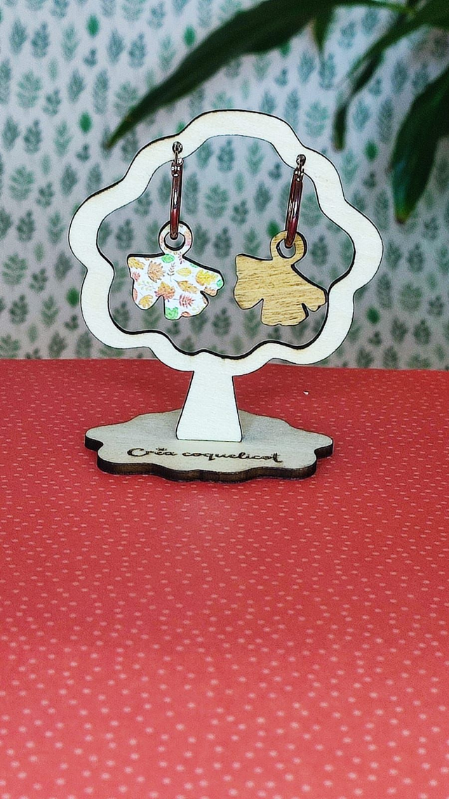 Boucles d' oreilles Gingko double-face interchangeables