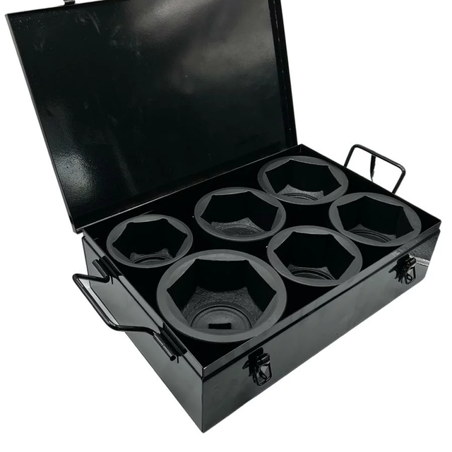 Baumaschinen Schlagnuss Set 80 mm -105 mm extra groß und widerstandsfähig CR-MO Stahl 1 Zoll Kraftnuss Schlagschrauber geeignet