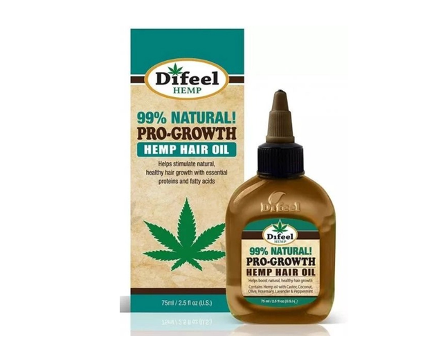 DIFEEL: HEMP HAIR OIL - 99% NATURAL PRO GROWTH OIL 75ML