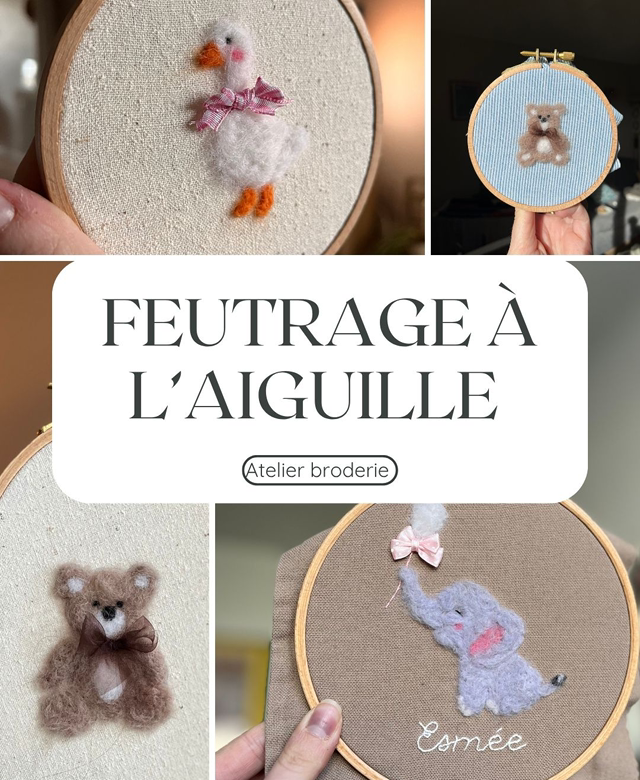 24.10.26 - feutrage à l’aiguille - broderie - Fleurette (Bayeux)