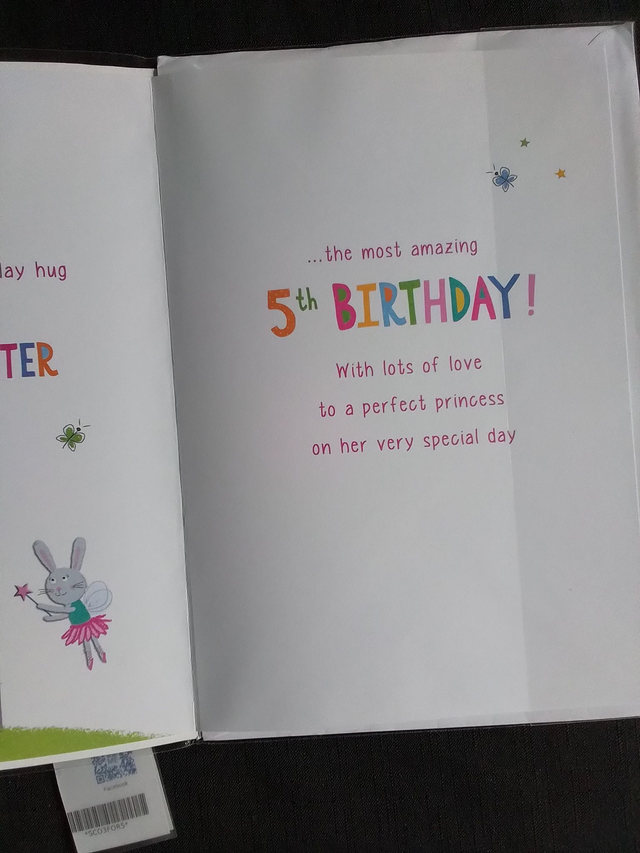 5th Birthday Card