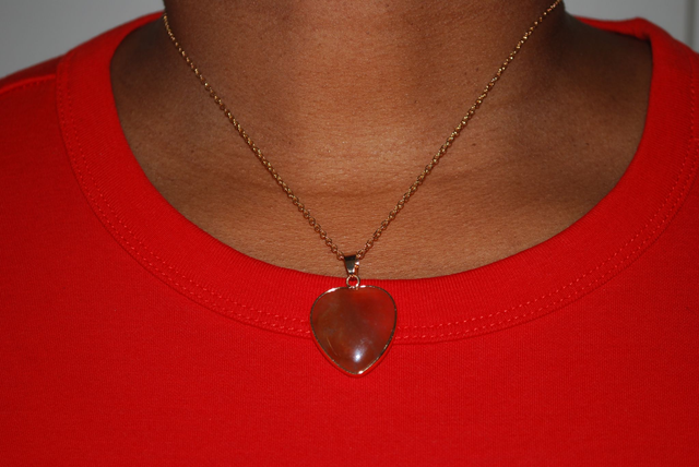 Collier pendentif cœur en agate