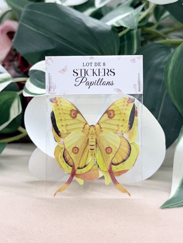 Stickers | Lot de 8 Papillons Jaune