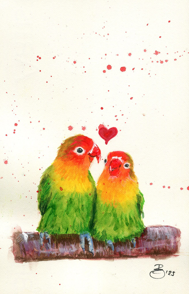 FineArt-Print - Rosenköpfchen - Unzertrennliche