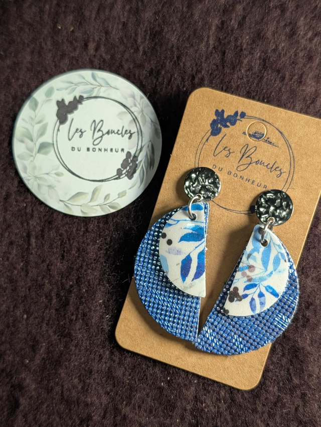 Boucles d'oreilles Ama bleu ciel a004